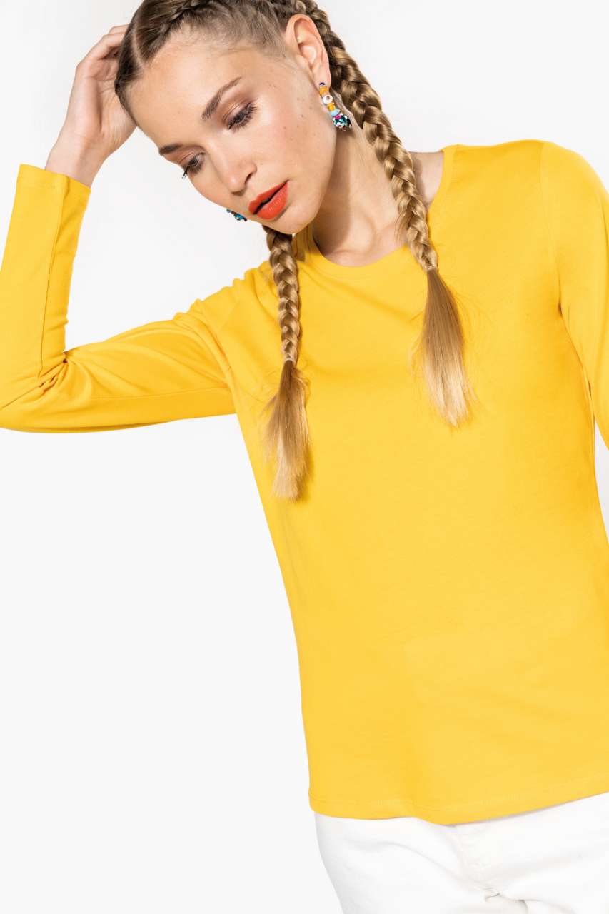 LADIES' LONG-SLEEVED CREW NECK T-SHIRT