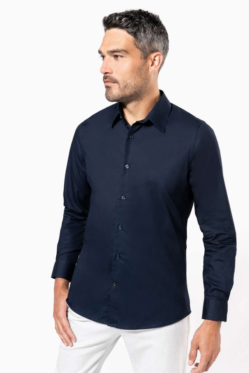CHEMISE EN POPELINE DE COTON À MANCHES LONGUES POUR HOMME