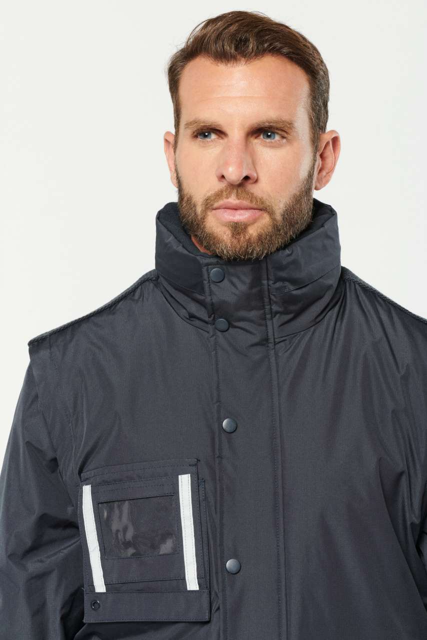 DETACHABLE-SLEEVED WORKWEAR PARKA