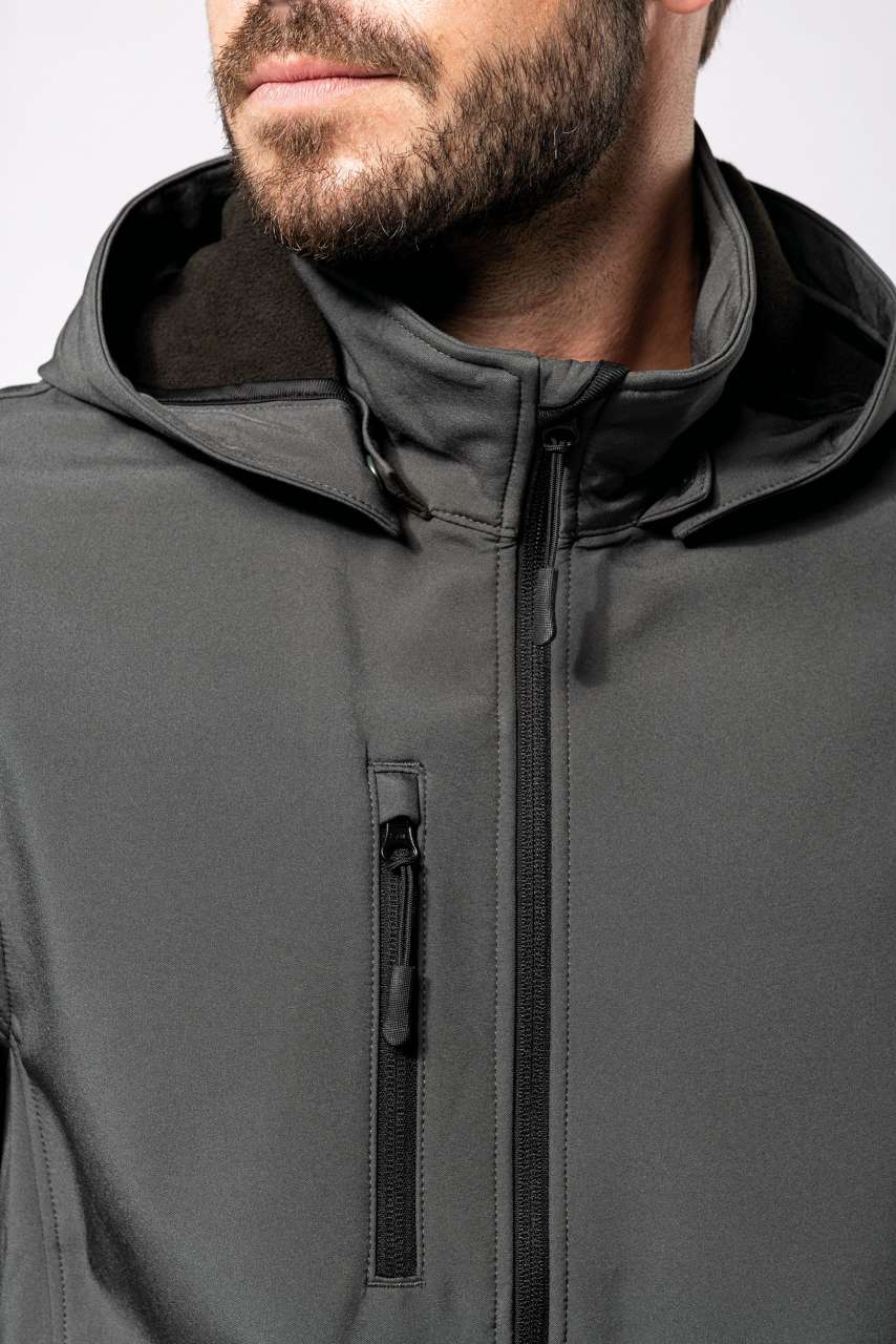 VESTE SOFTSHELL UNISEXE 3 COUCHES À CAPUCHE AVEC MANCHES AMOVIBLES