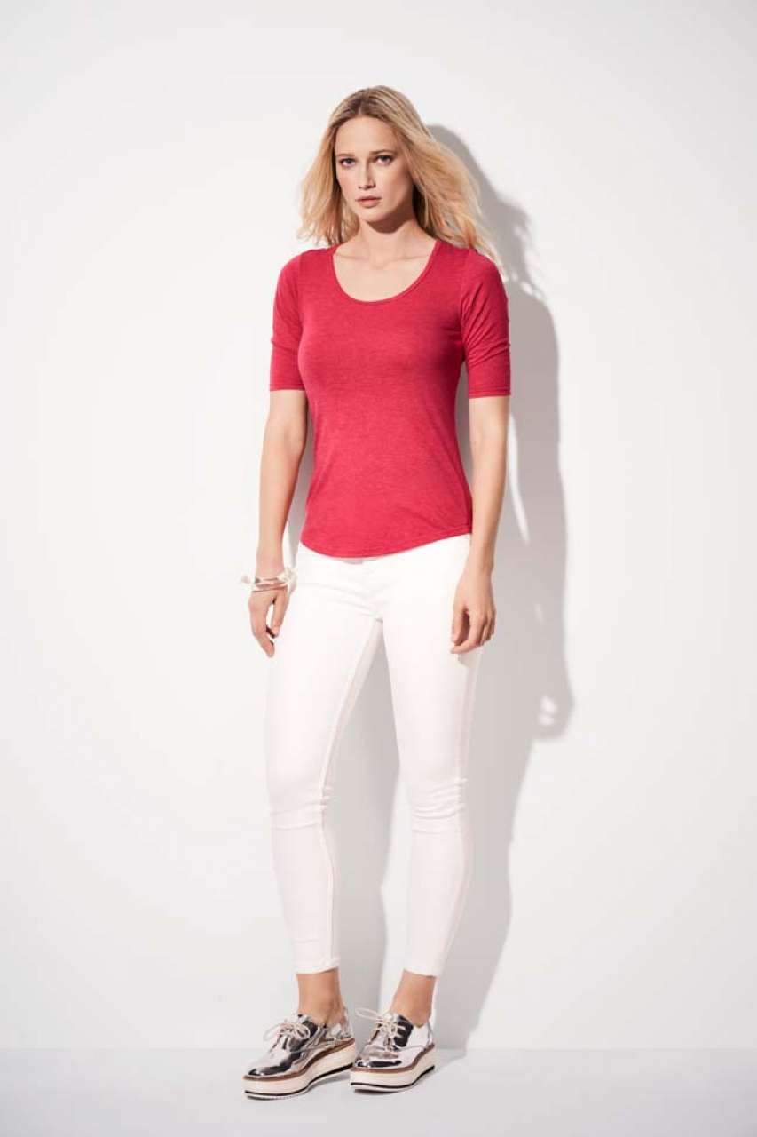 WOMEN’S TRI-BLEND DEEP SCOOP 1/2 SLEEVE TEE