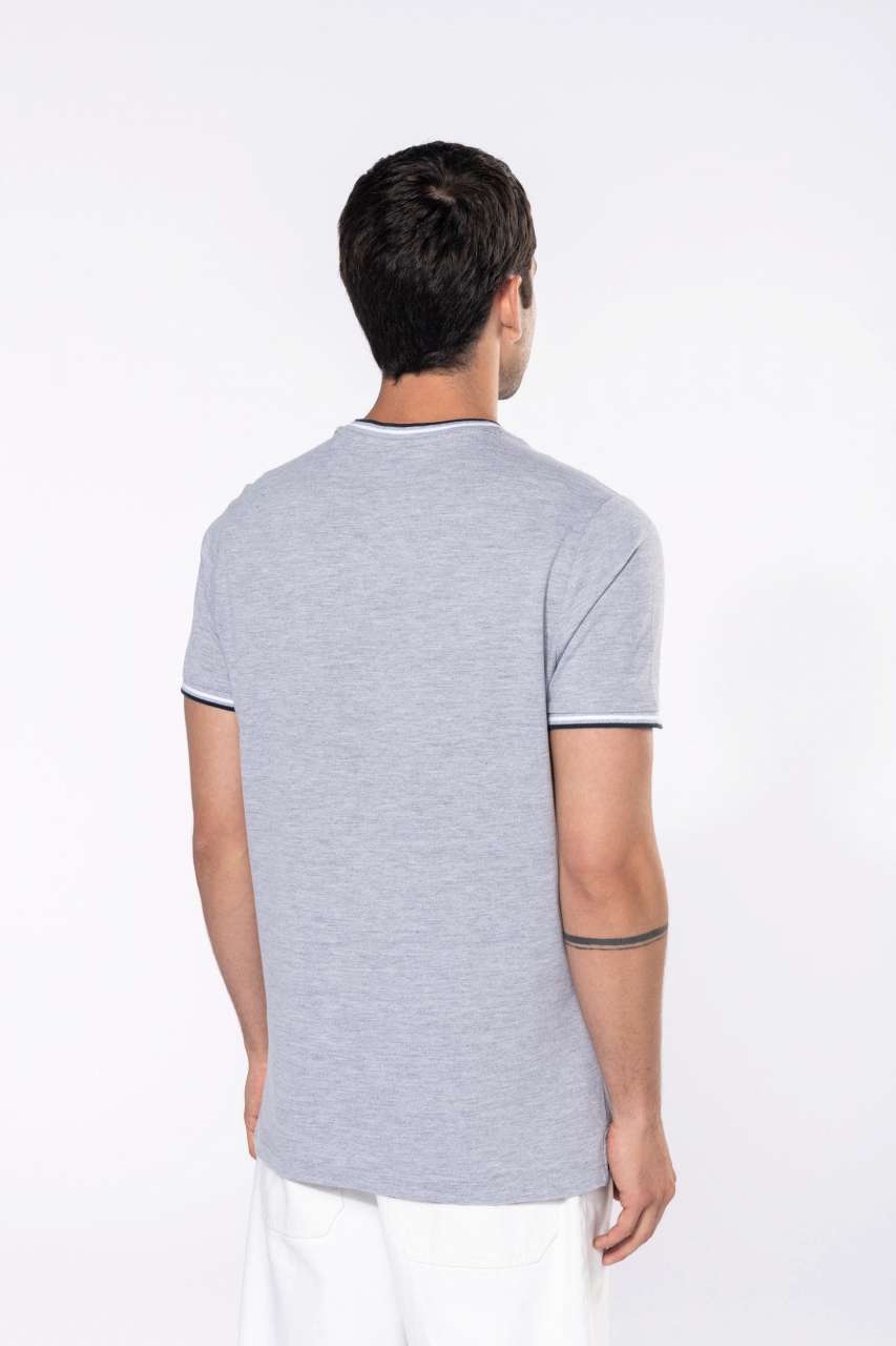 MEN'S PIQUÉ KNIT V-NECK T-SHIRT