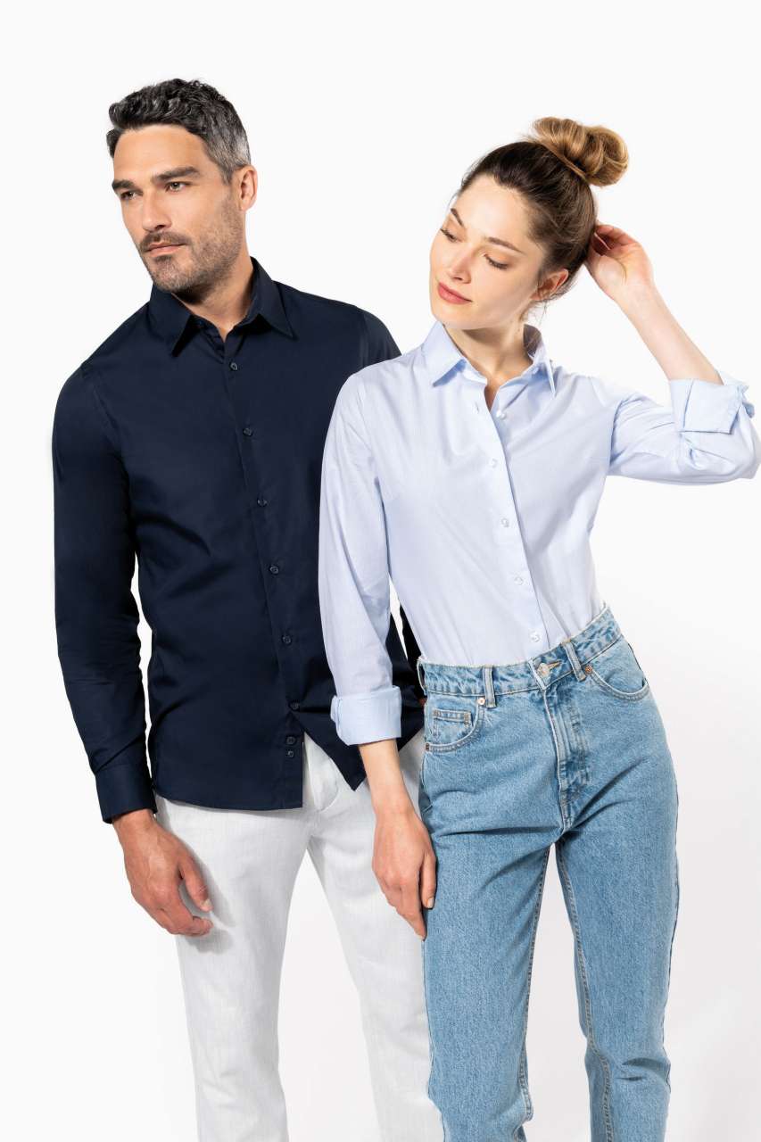 CHEMISE EN POPELINE DE COTON À MANCHES LONGUES POUR HOMME