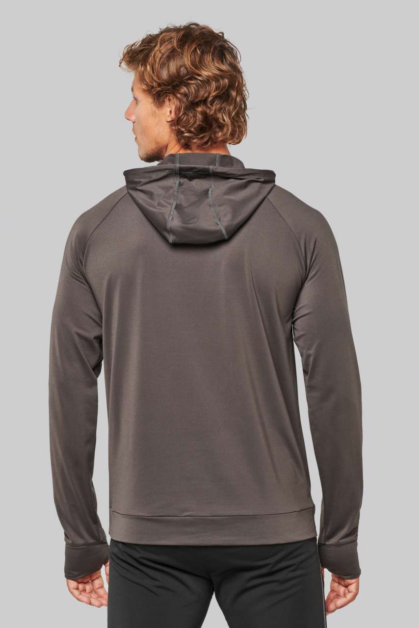 SWEAT-SHIRT DE SPORT À CAPUCHE ET COL ZIPPÉ