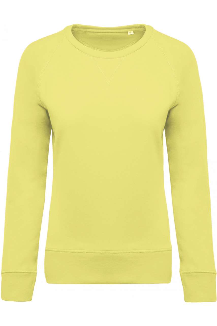SWEAT-SHIRT FEMME EN COTON BIOLOGIQUE À COL RAS DU COU ET MANCHES RAGLAN