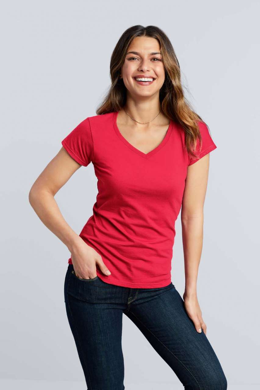 SOFTSTYLE® LADIES' V-NECK T-SHIRT