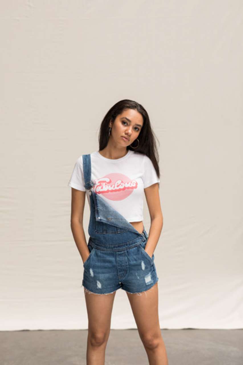 WOMEN'S TRI-BLEND CROPPED T