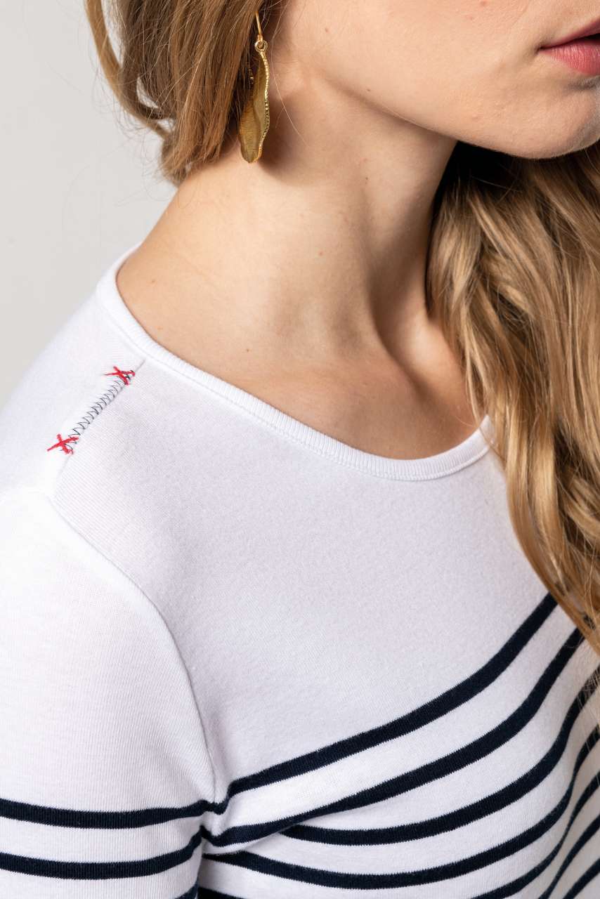 LADIES’ LONG-SLEEVED BRETON STRIPE TOP