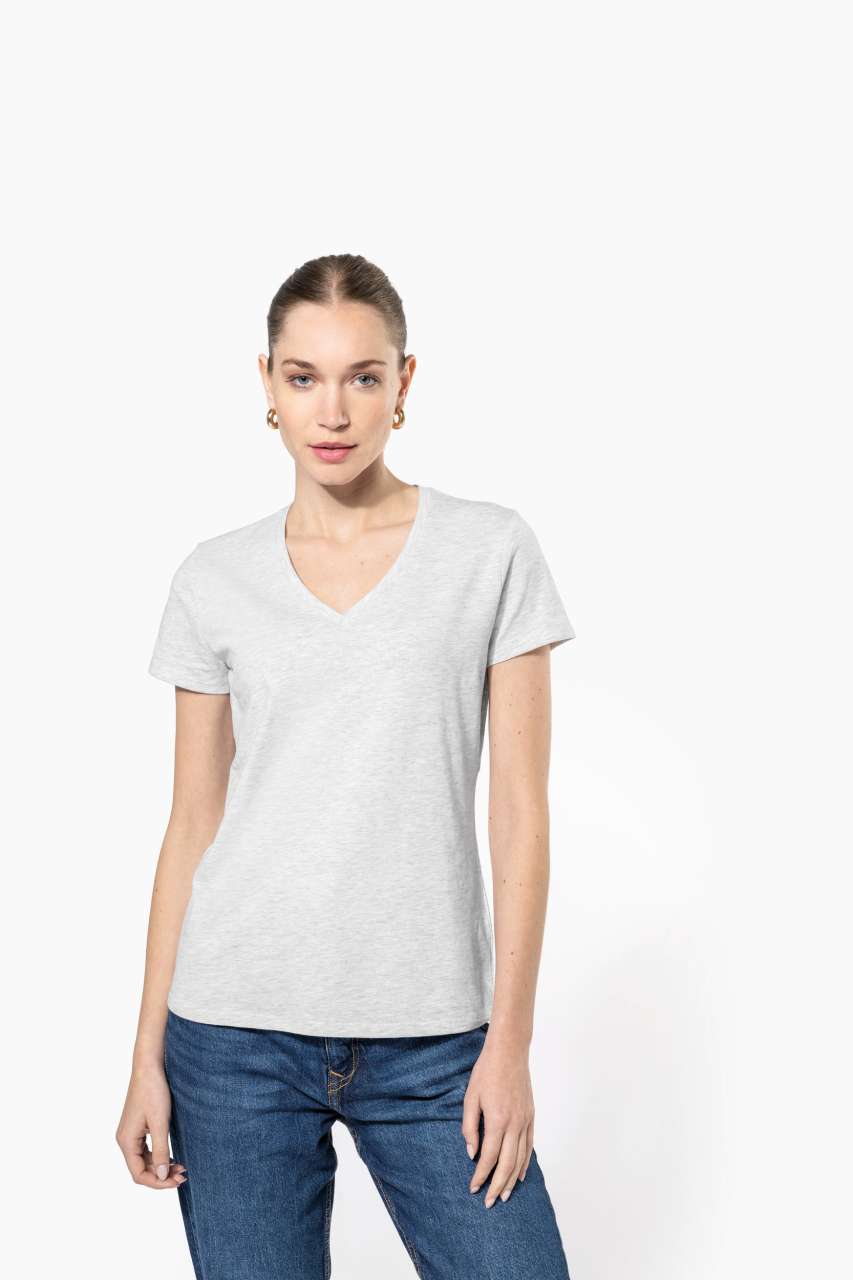 LADIES' SHORT-SLEEVED V-NECK T-SHIRT