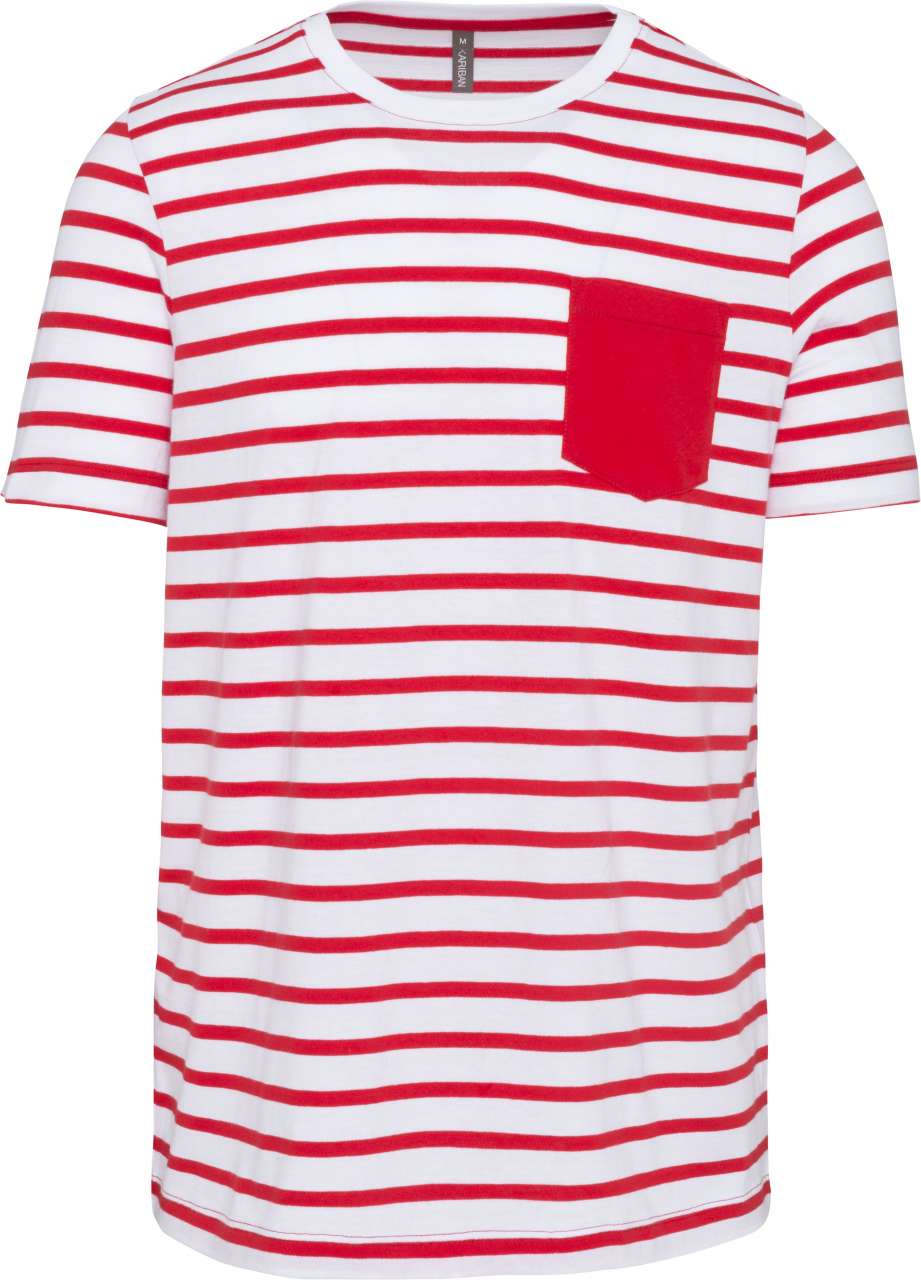 STRIPED SHORT SLEEVE SAILOR T-SHIRT WITH POCKET