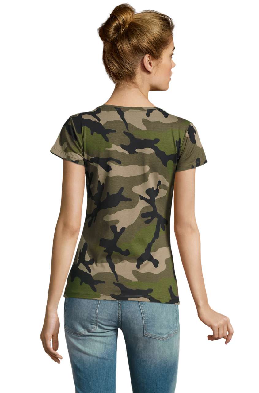 SOL'S CAMO WOMEN - ROUND COLLAR T-SHIRT
