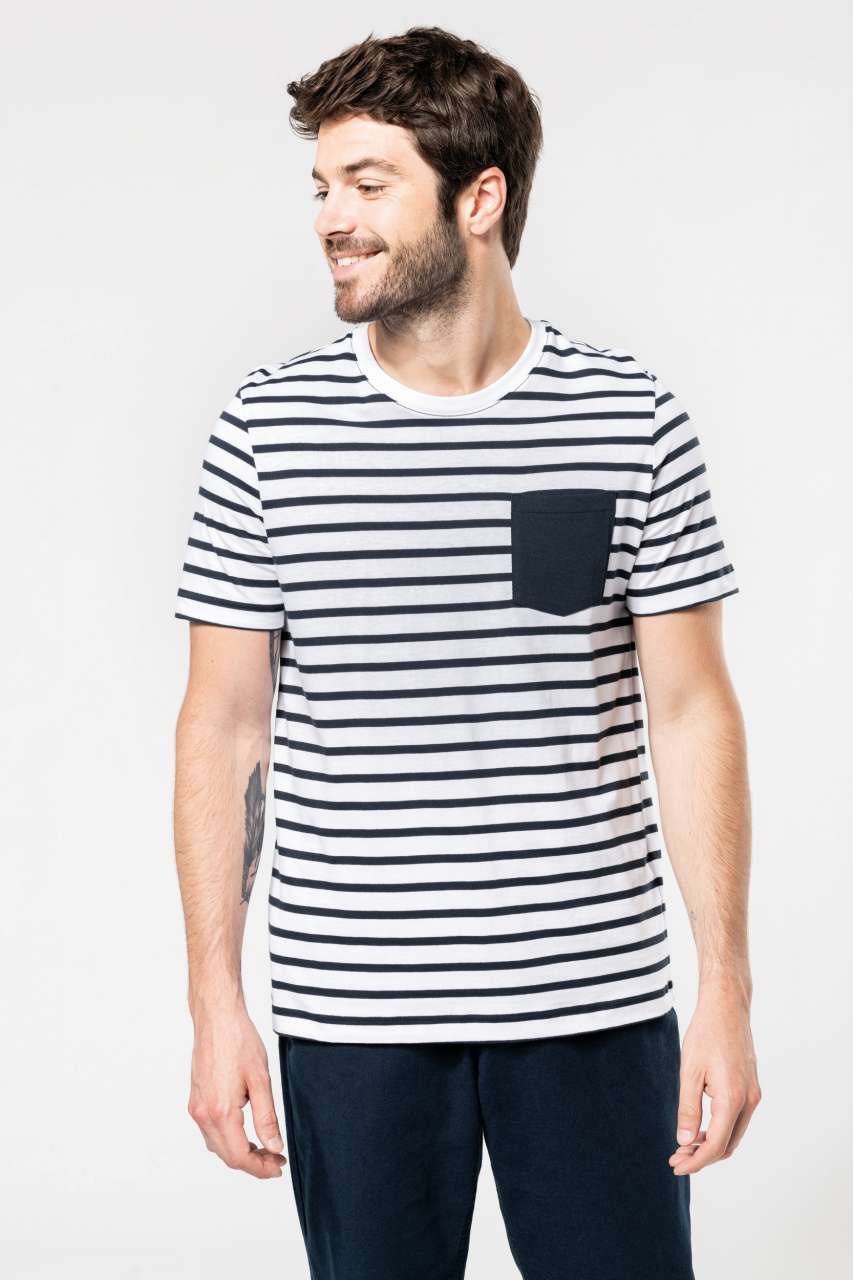 STRIPED SHORT SLEEVE SAILOR T-SHIRT WITH POCKET