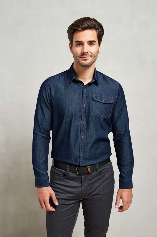 MEN’S JEANS STITCH DENIM SHIRT