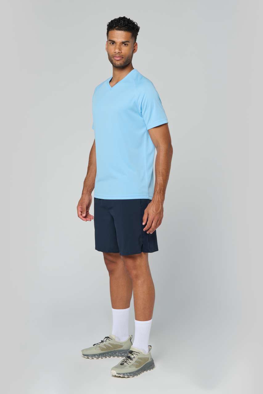 T-SHIRT DE SPORT À MANCHES COURTES ET COL EN V POUR HOMME