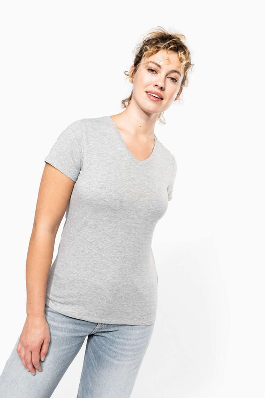LADIES' SHORT-SLEEVED V-NECK T-SHIRT