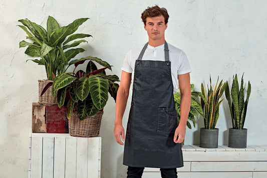 'DISTRICT' WAXED LOOK DENIM BIB APRON