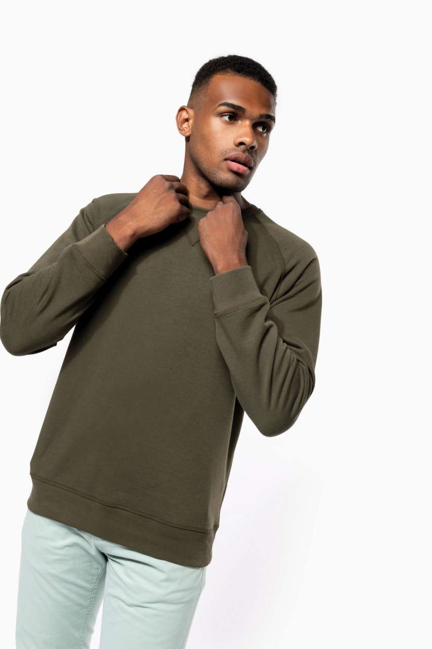 SWEAT-SHIRT HOMME EN COTON BIOLOGIQUE À COL RAS DU COU ET MANCHES RAGLAN