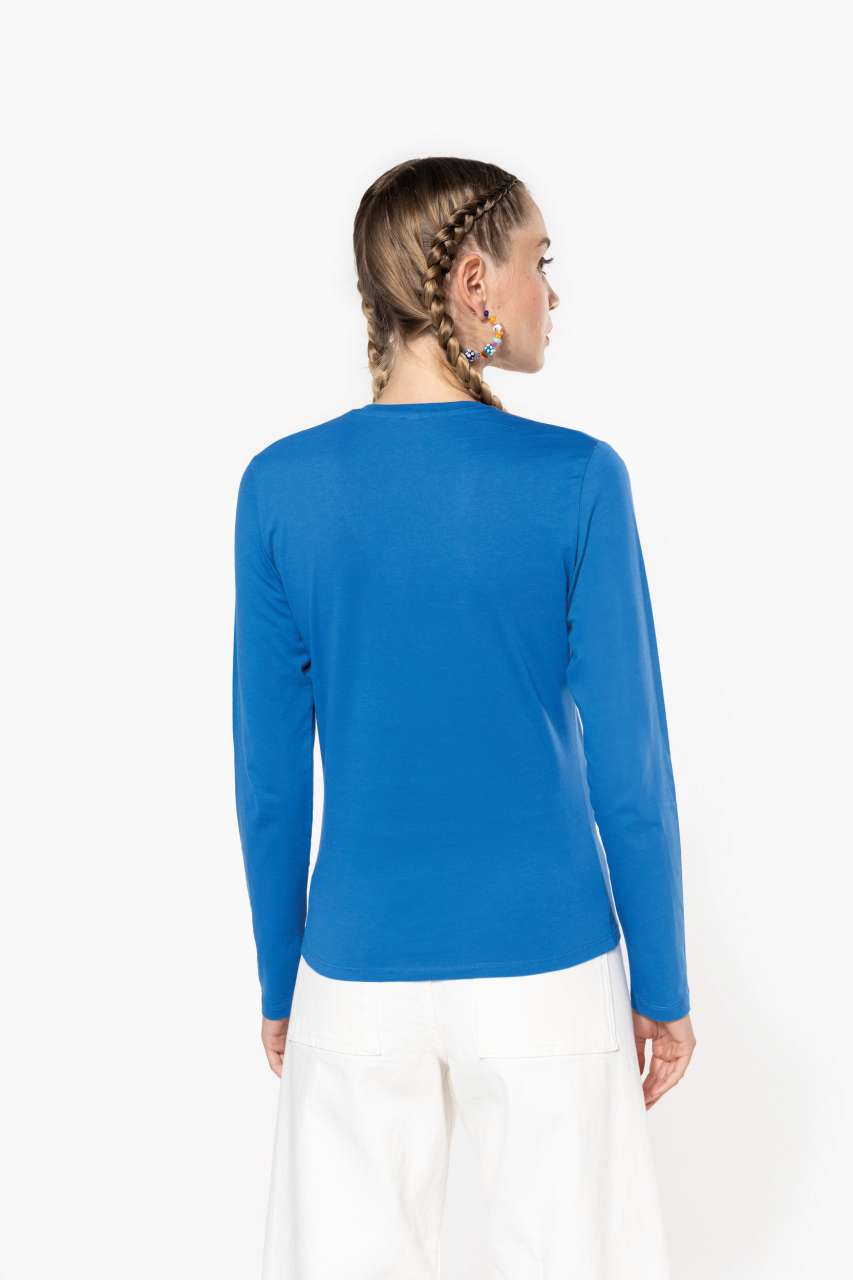 LADIES' LONG-SLEEVED V-NECK T-SHIRT