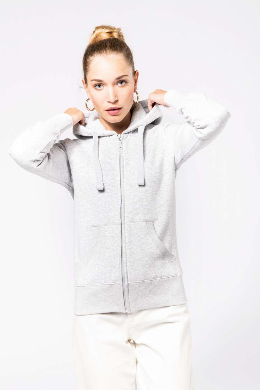 SWEAT-SHIRT À CAPUCHE AVEC FERMETURE ÉCLAIR POUR FEMME