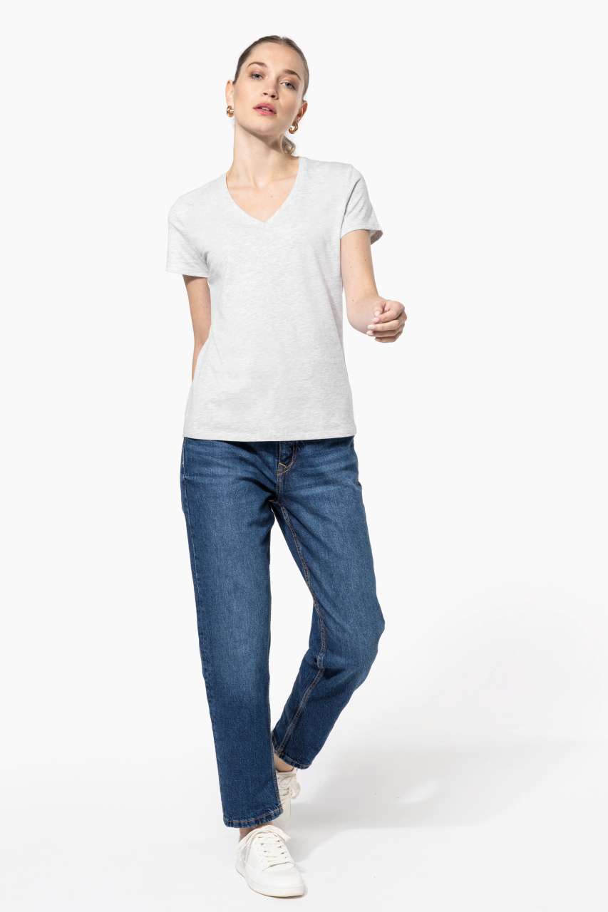 LADIES' SHORT-SLEEVED V-NECK T-SHIRT