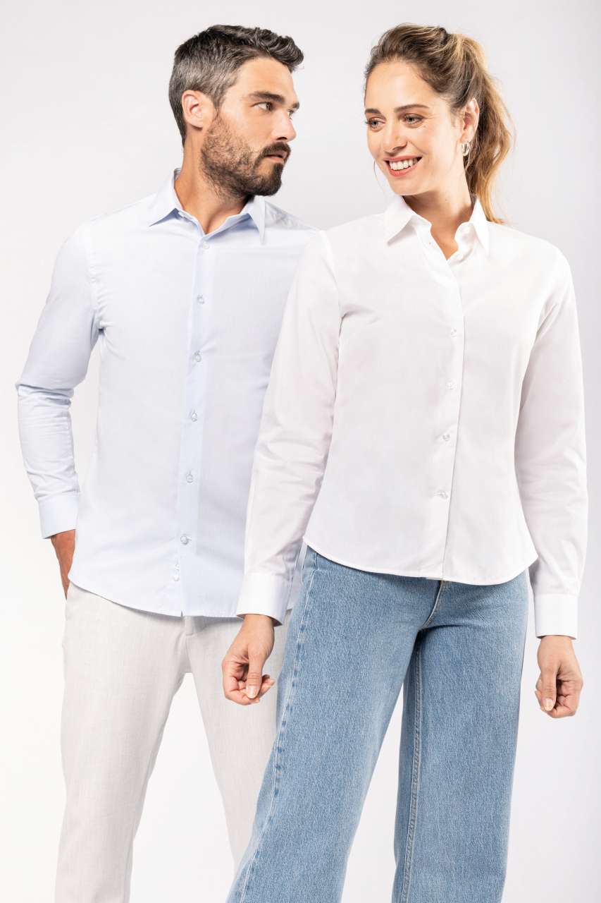 CHEMISE EN POPELINE DE COTON À MANCHES LONGUES POUR HOMME