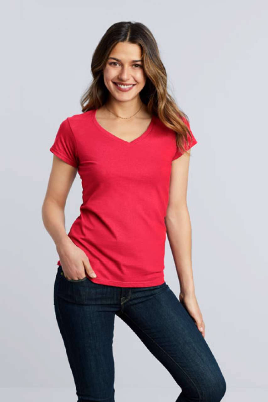 SOFTSTYLE® LADIES' V-NECK T-SHIRT