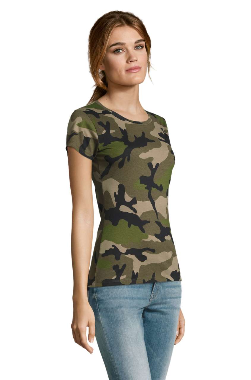 SOL'S CAMO WOMEN - ROUND COLLAR T-SHIRT