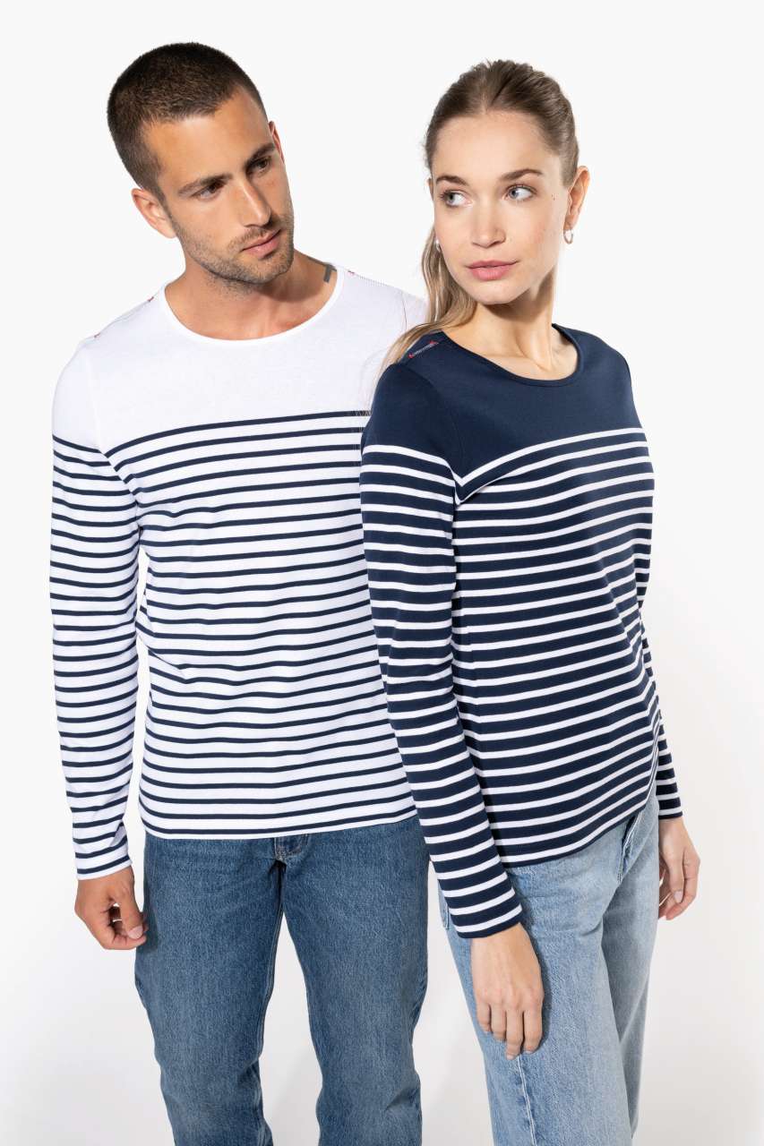 LADIES’ LONG-SLEEVED BRETON STRIPE TOP