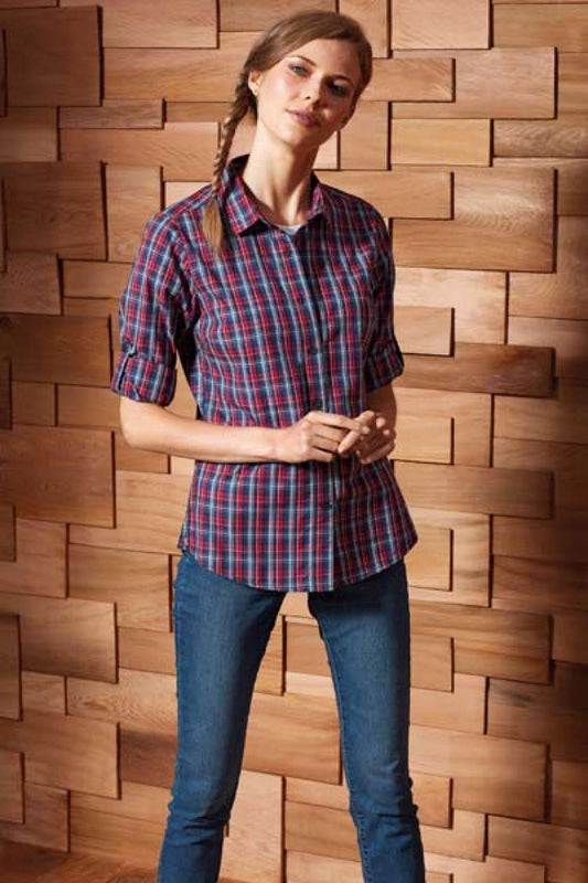 'SIDEHILL' CHECK - WOMEN'S LONG SLEEVE COTTON SHIRT