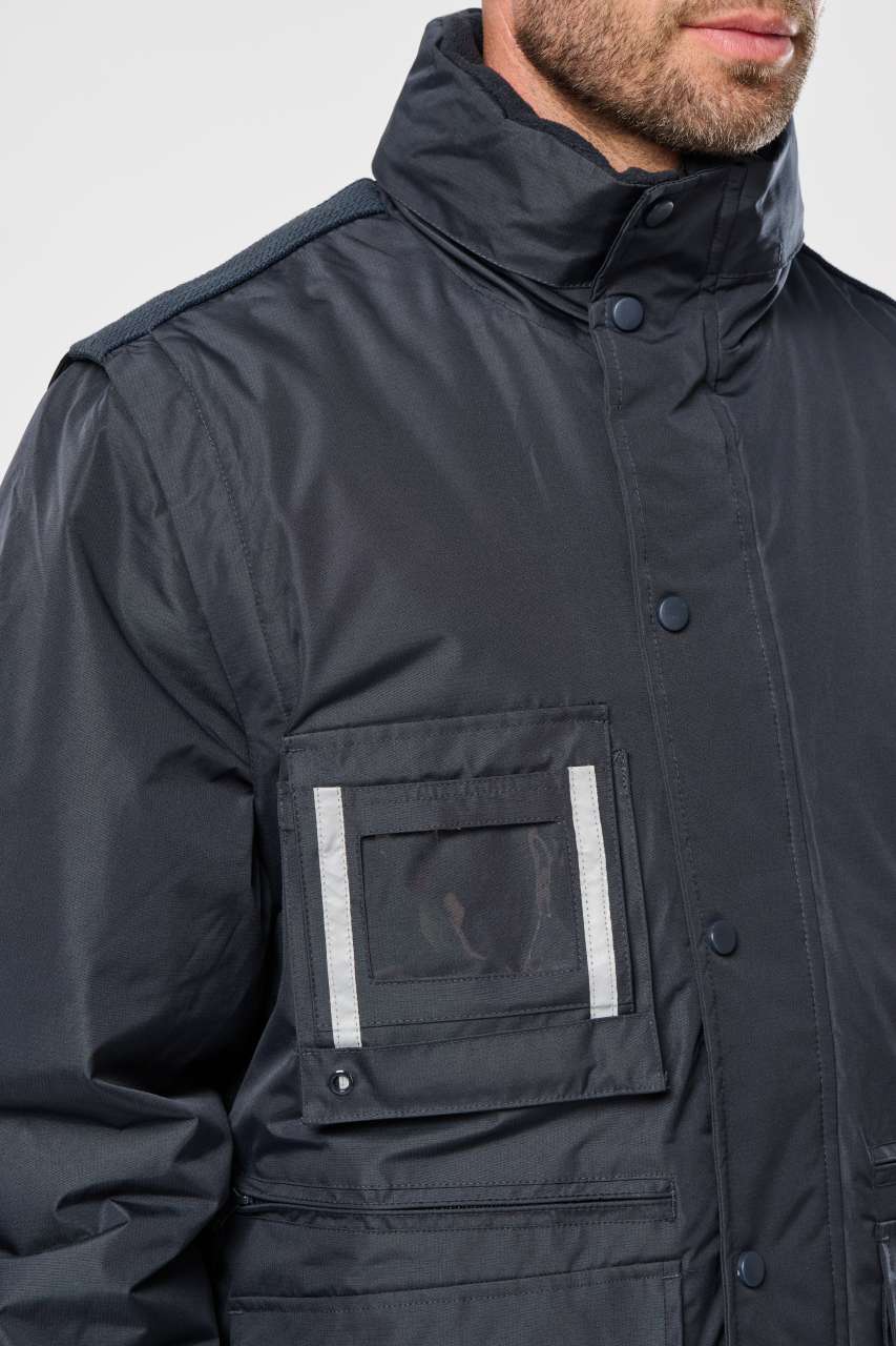 DETACHABLE-SLEEVED WORKWEAR PARKA