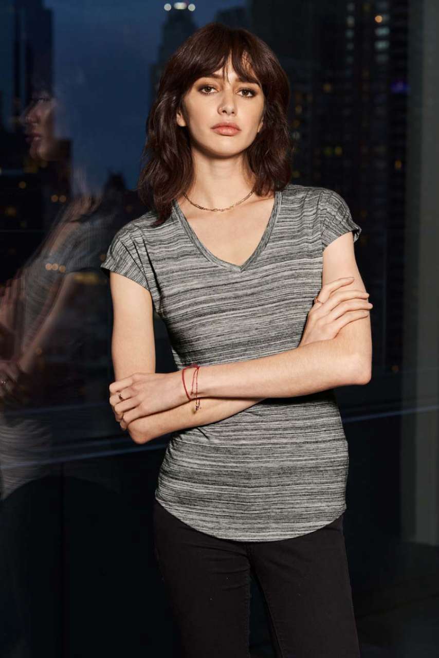 WOMEN'S TRI-BLEND V-NECK ID TEE