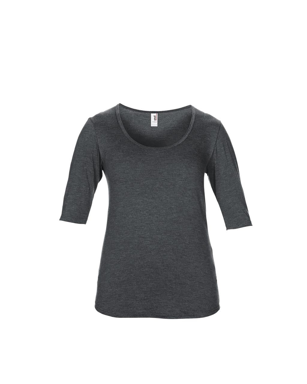 WOMEN’S TRI-BLEND DEEP SCOOP 1/2 SLEEVE TEE