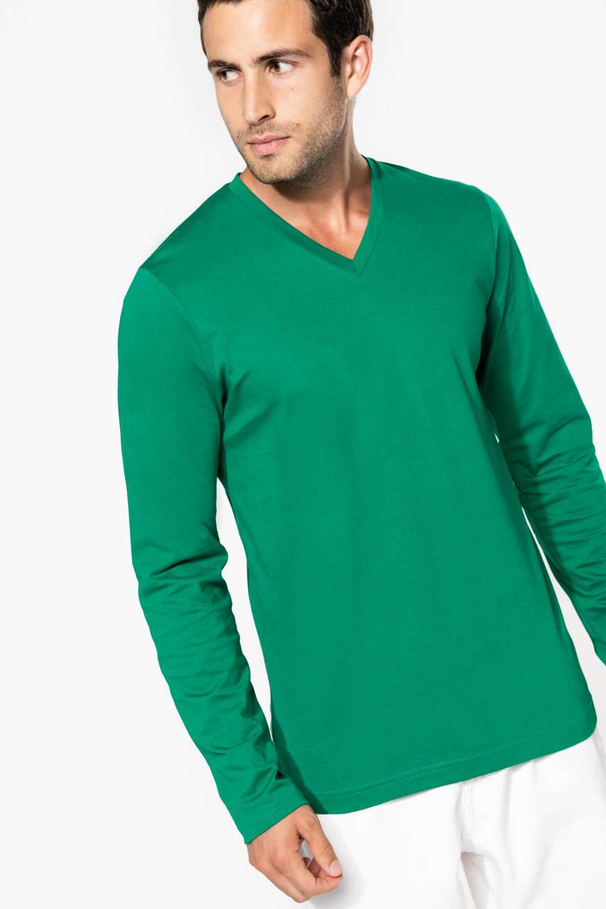 MEN'S LONG-SLEEVED V-NECK T-SHIRT