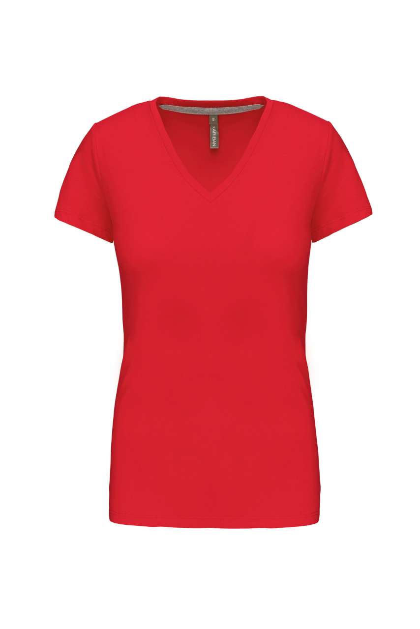 LADIES' SHORT-SLEEVED V-NECK T-SHIRT