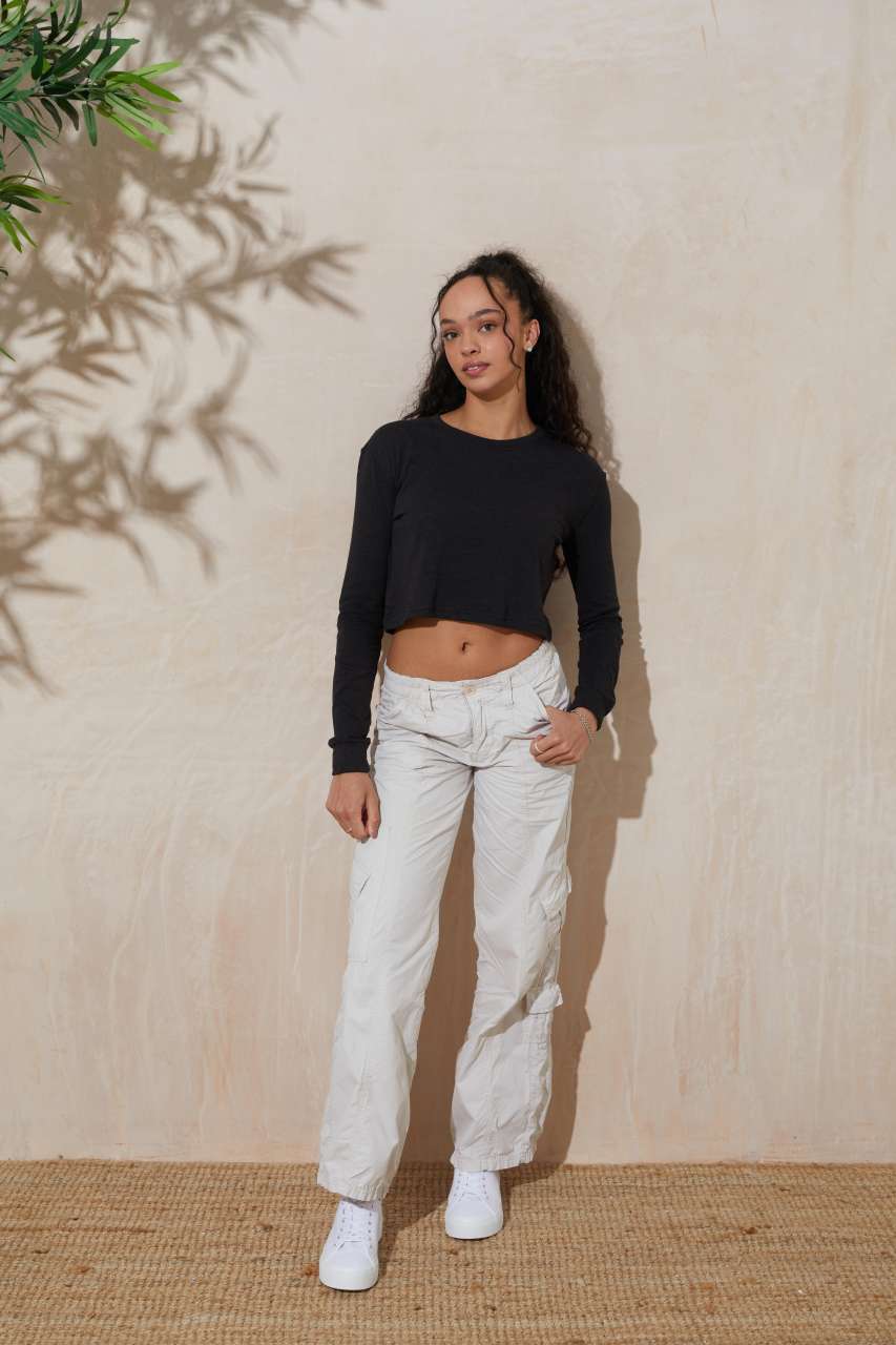 WOMEN'S L/S CROPPED T