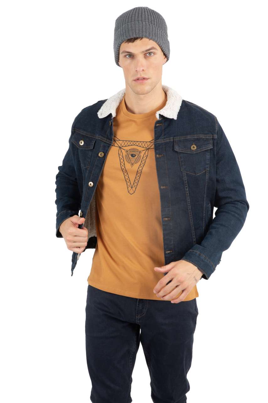 KNITTED BEANIE WITH RECYCLED YARN