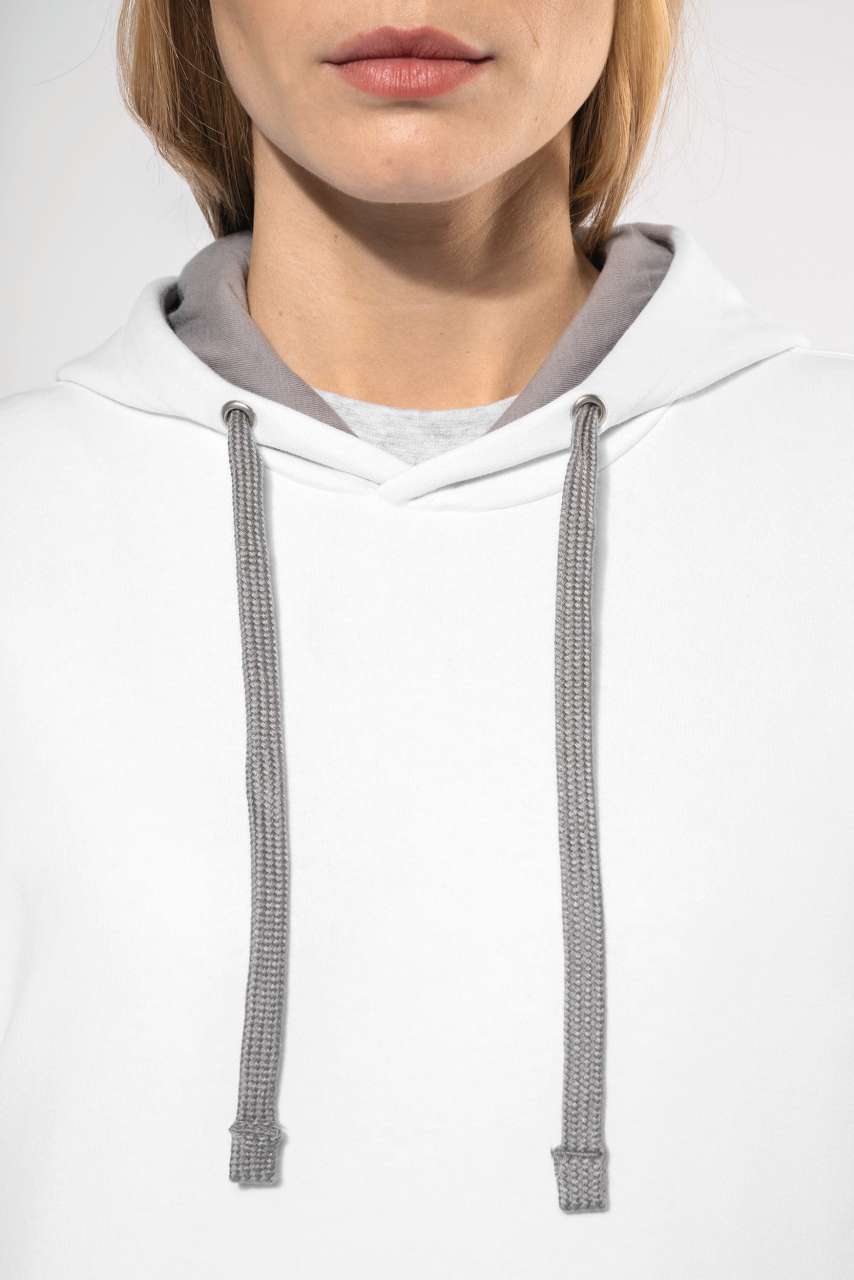 SWEAT-SHIRT À CAPUCHE CONTRASTÉ POUR FEMME