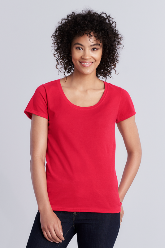 SOFTSTYLE® LADIES' DEEP SCOOP T-SHIRT