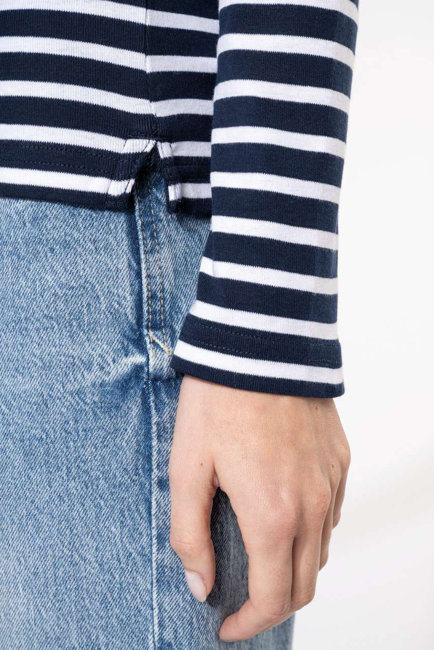 LADIES’ LONG-SLEEVED BRETON STRIPE TOP
