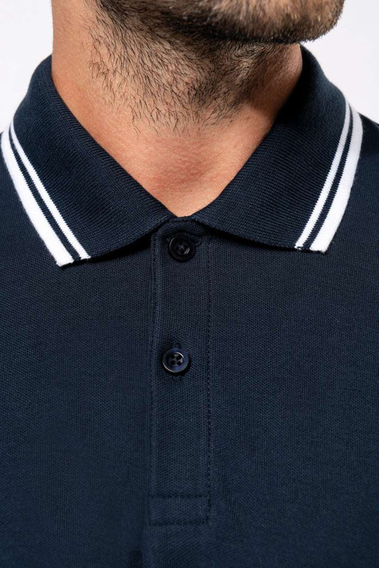 MEN'S 2 STRIPED SHORT SLEEVED POLOSHIRT