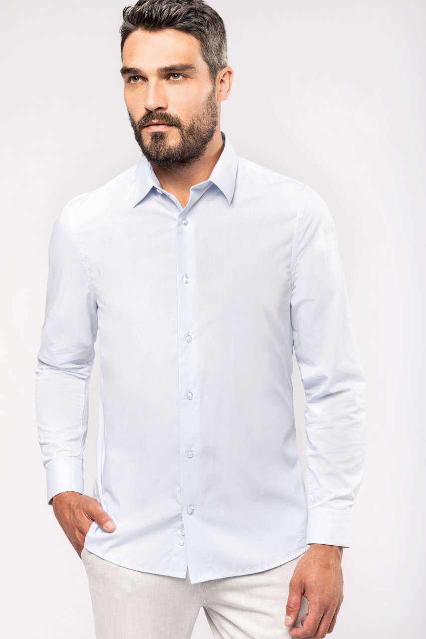 CHEMISE EN POPELINE DE COTON À MANCHES LONGUES POUR HOMME