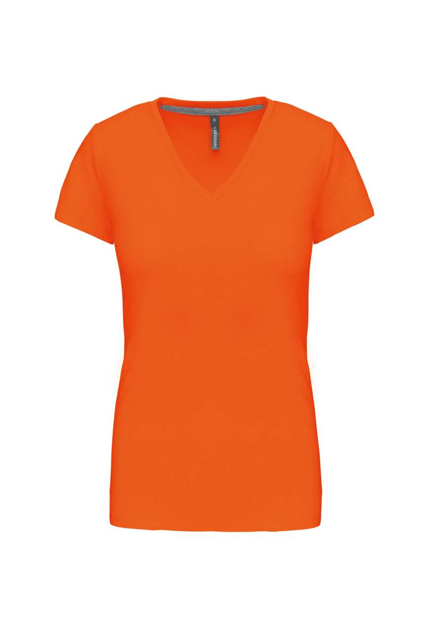 LADIES' SHORT-SLEEVED V-NECK T-SHIRT