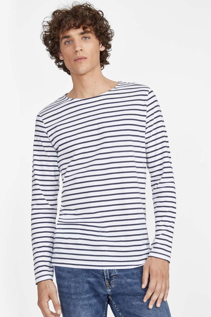 SOL'S MARINE MEN - LONG SLEEVE STRIPED T-SHIRT