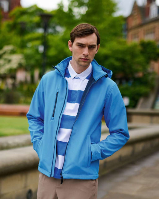 VENTURER 3-LAGIGE BEDRUCKBARE SOFTSHELLJACKE MIT KAPUZE