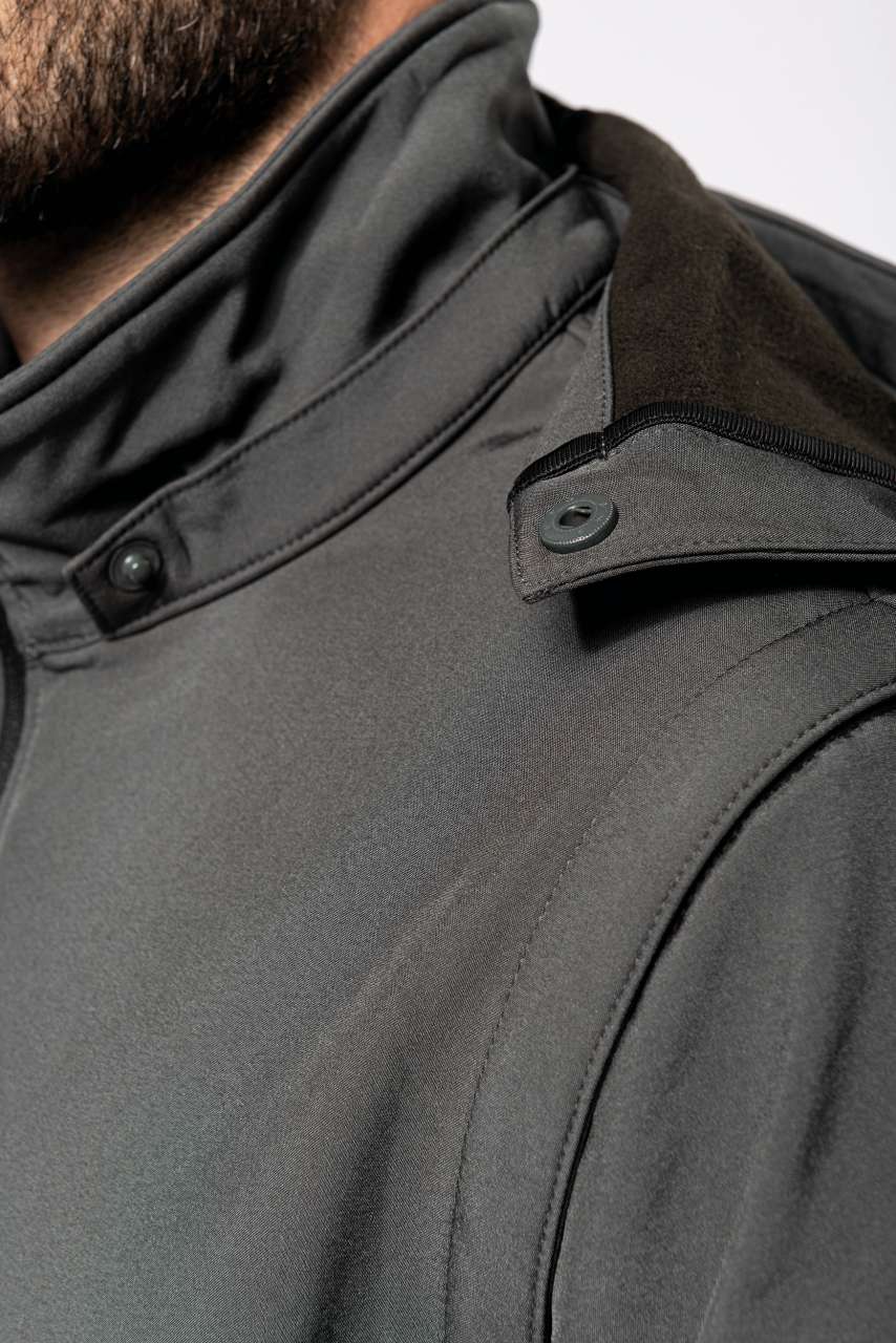VESTE SOFTSHELL UNISEXE 3 COUCHES À CAPUCHE AVEC MANCHES AMOVIBLES