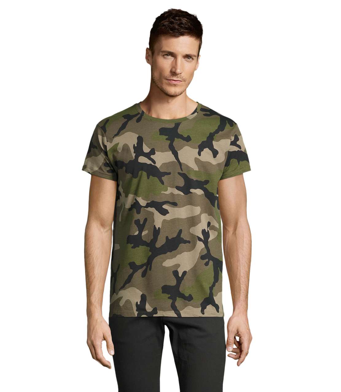 SOL'S CAMO MEN - ROUND COLLAR T-SHIRT