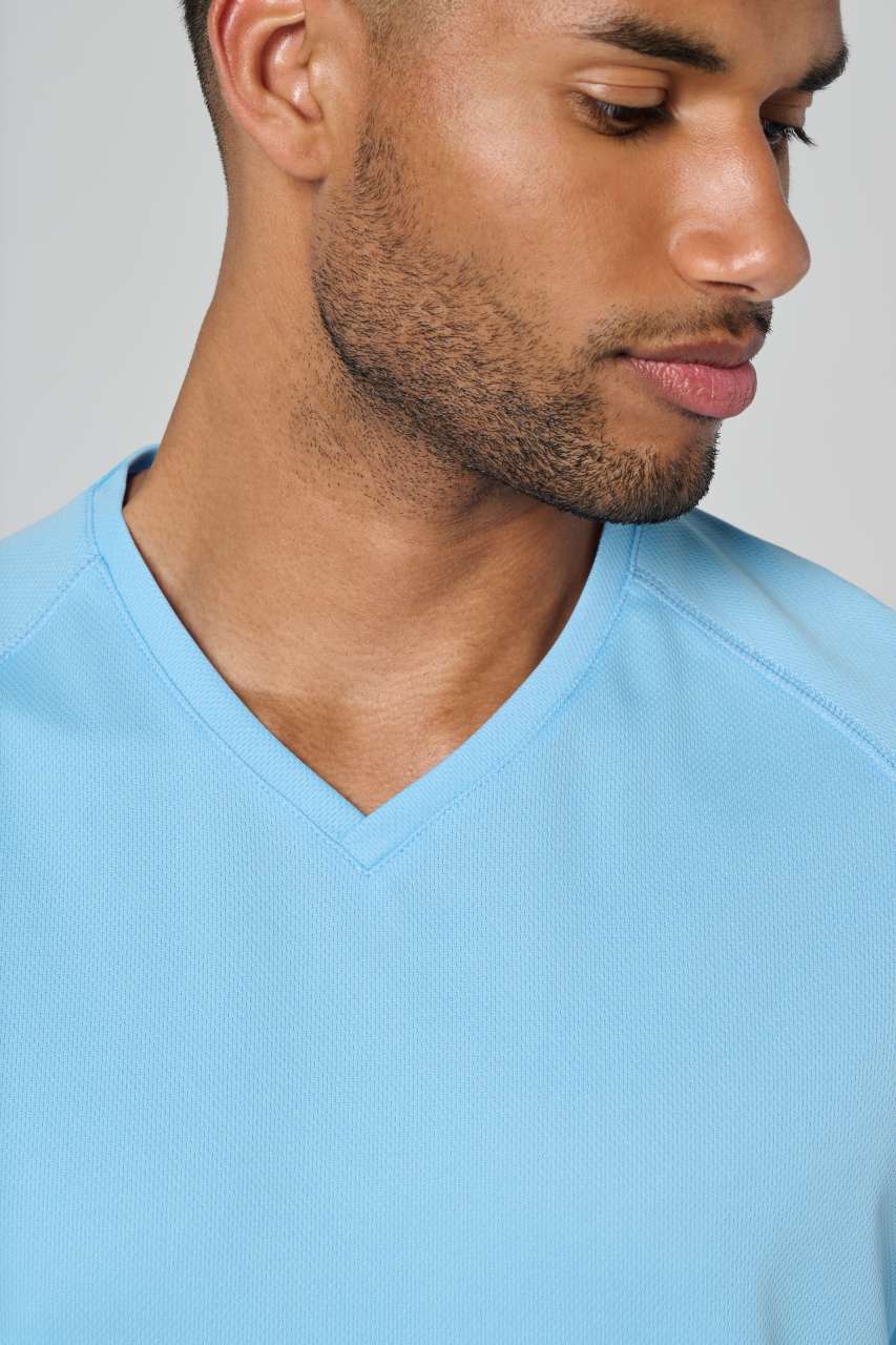 T-SHIRT DE SPORT À MANCHES COURTES ET COL EN V POUR HOMME