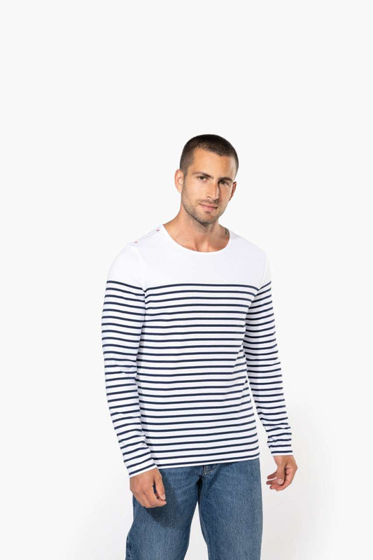 MEN’S LONG-SLEEVED BRETON STRIPE TOP