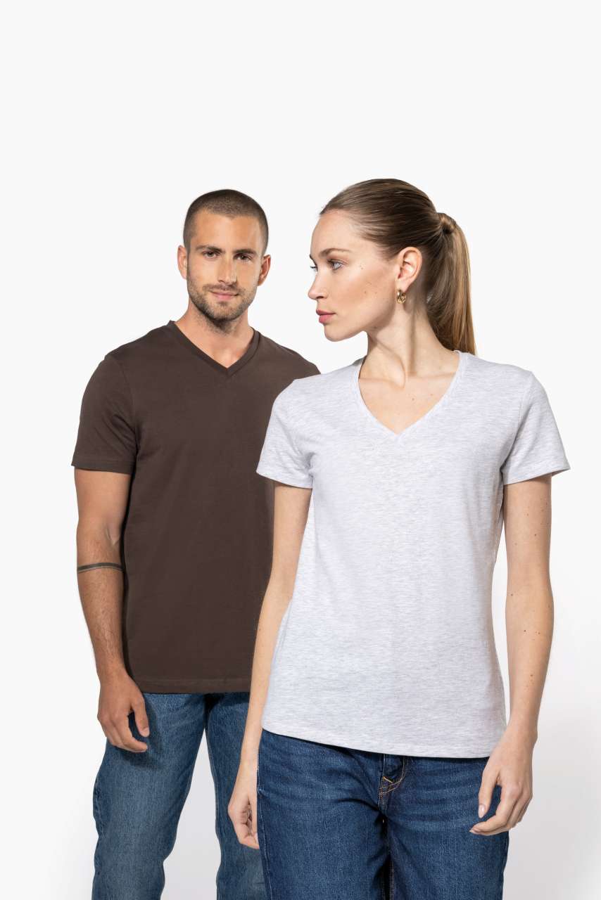 LADIES' SHORT-SLEEVED V-NECK T-SHIRT