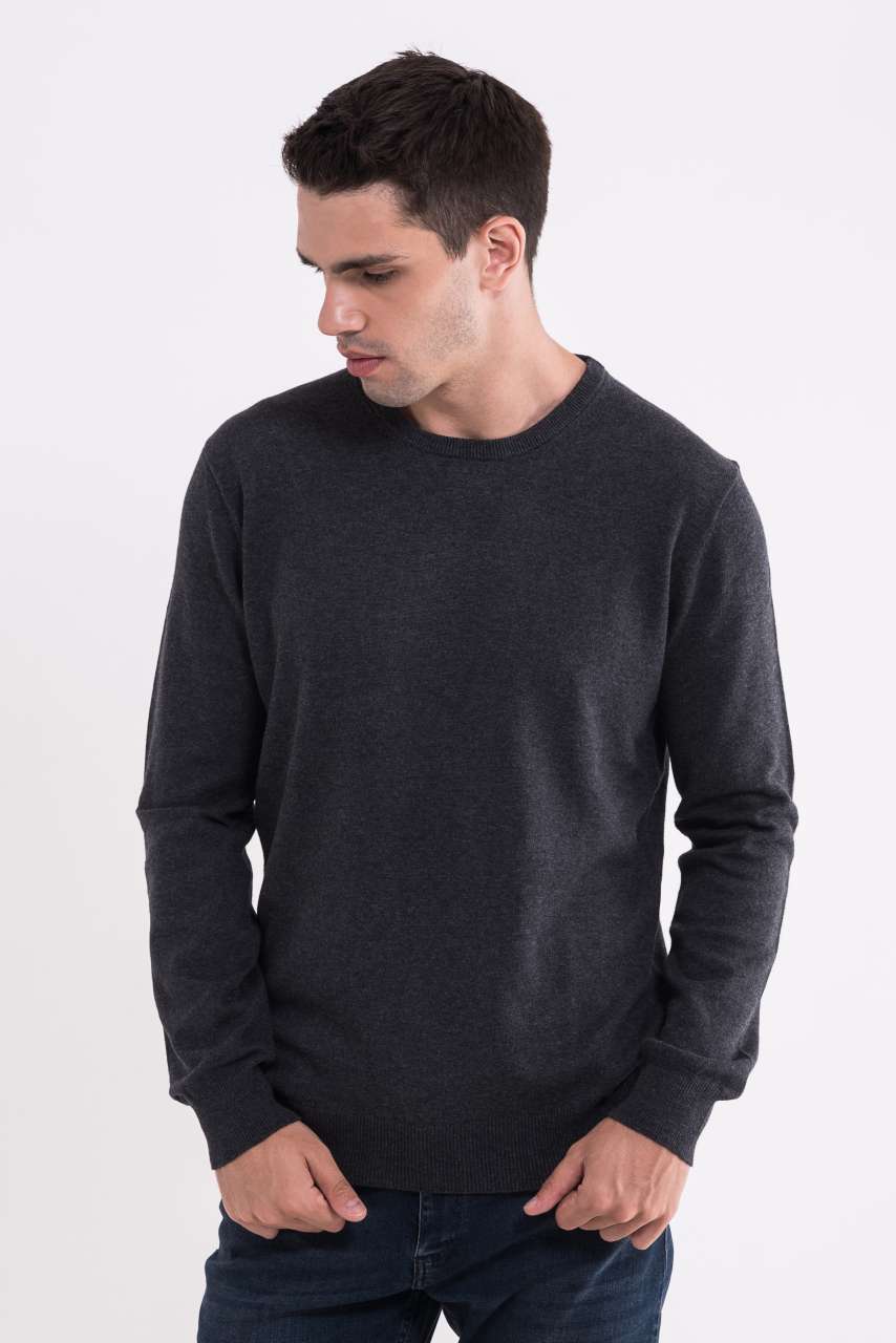 PULL COL RAS DU COU EN COTON FIN POUR HOMME